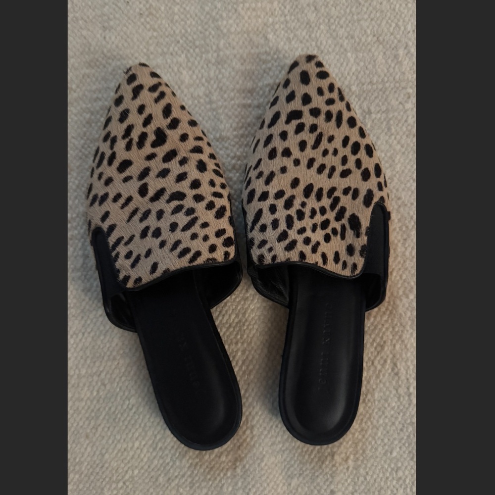 Jenni Kayne Genuine Calf Hair Leather Point Toe Mule Sandal